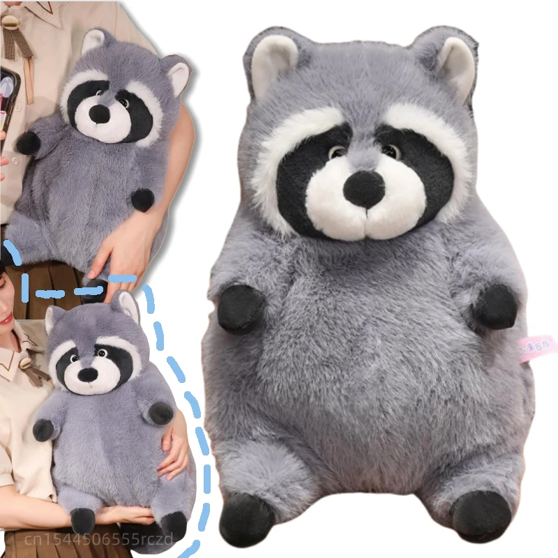 Peluche de mapache gordito gris, súper suave, regalo Navidad - imagen 2