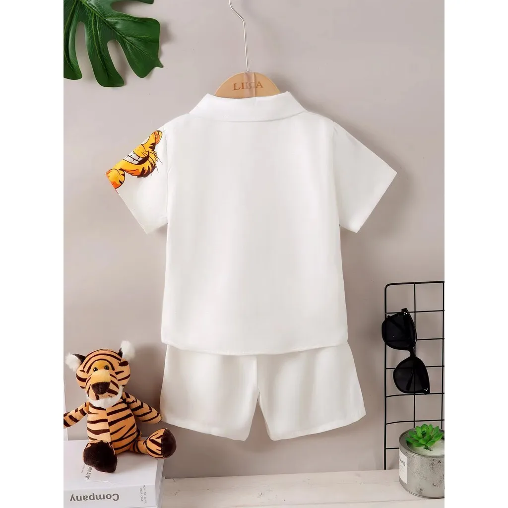 Conjunto niño camisa de manga corta tigre y pantalón corto - imagen 2