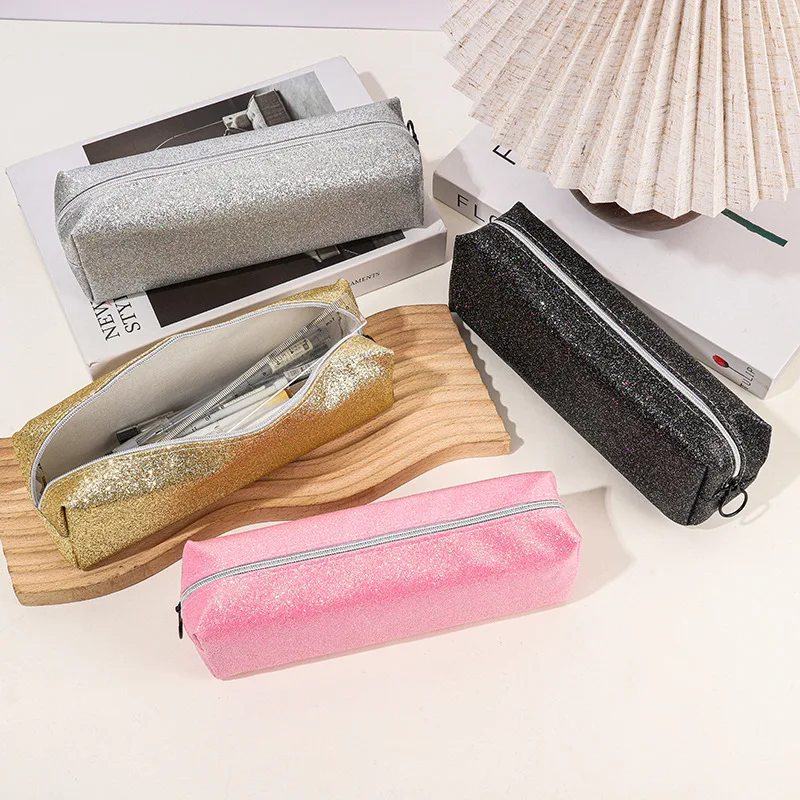 Estuche de lápices con purpurina y lentejuelas para la vuelta al cole