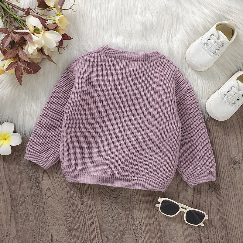 Jersey de punto de lana para bebés – Manga larga suave y cuello redondo para invierno - imagen 5