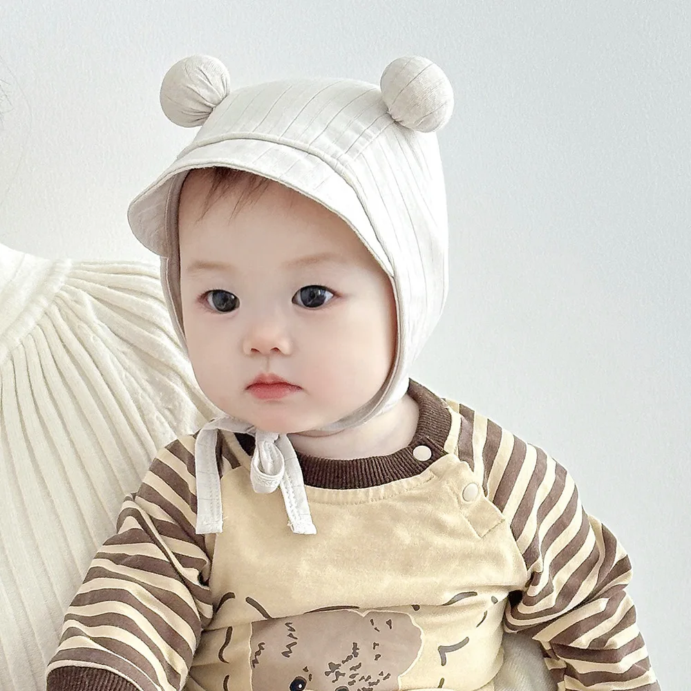 Gorro con orejeras para bebé con protección de fontanela oso - imagen 4