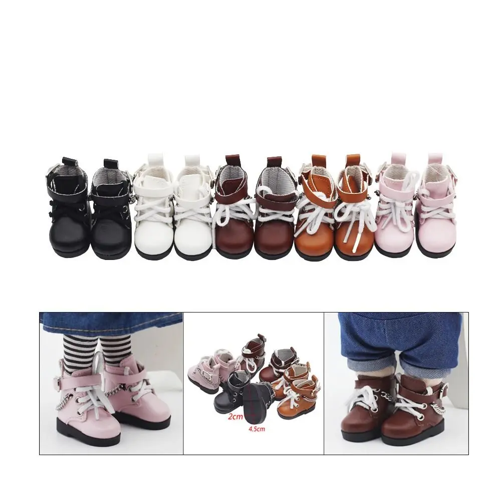 Zapatos de muñeca de cuero PU con cadena y botas mini - imagen 2