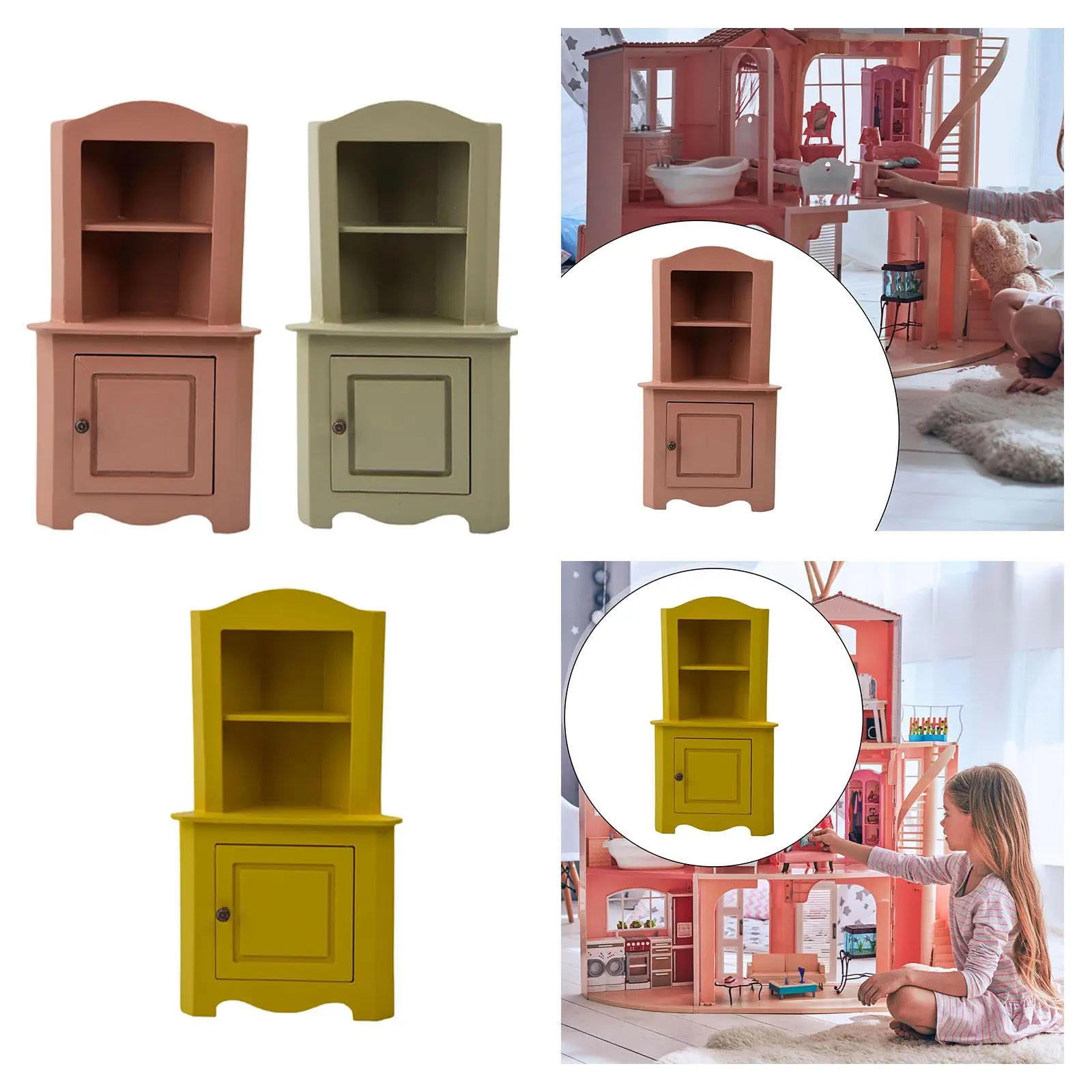 Accesorios para casa de muñecas con mueble mini para dormitorio - imagen 3
