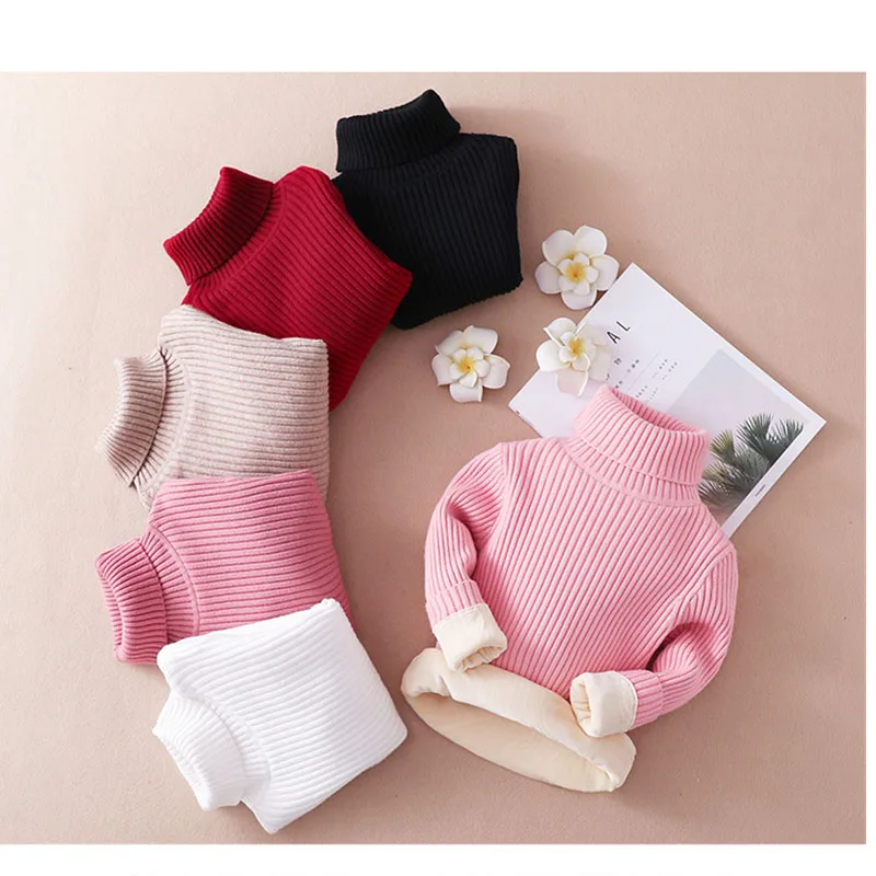 Jersey de cuello alto de punto grueso para niños en invierno - imagen 3