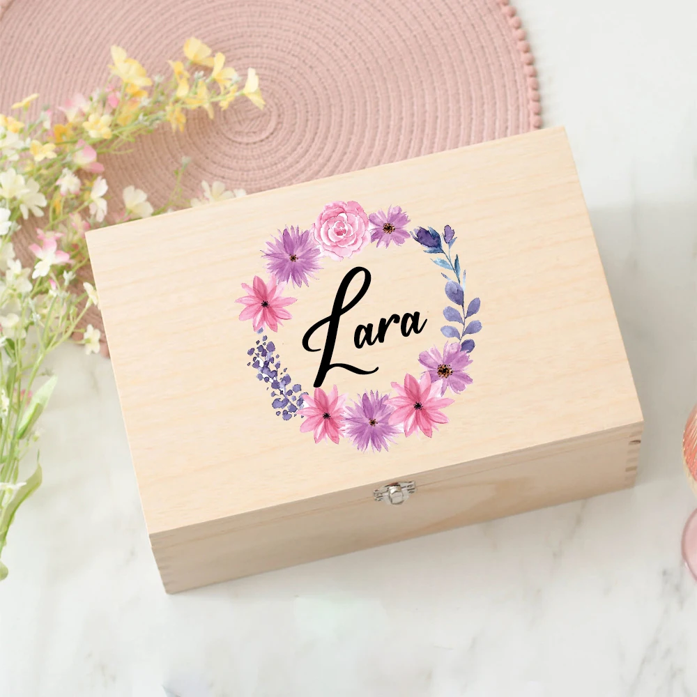 Caja de recuerdos con diseño infantil colorido