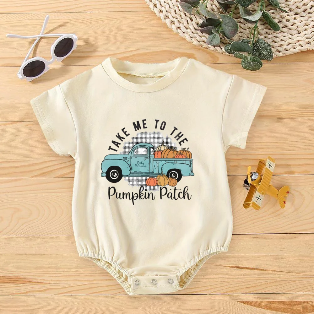 Camiseta bebé parche calabaza - Pelele burbuja Otoño/Halloween - imagen 4