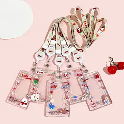 Porta tarjetas de identificación con correa al cuello transparente