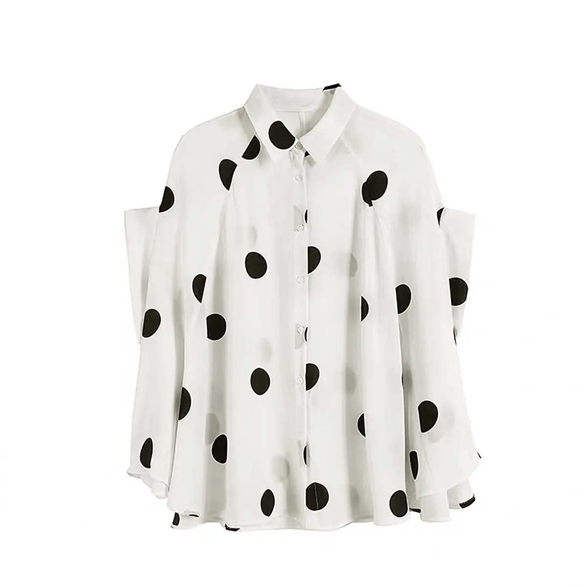 Blusa de maternidad veraniega con gasa estampada holgada lunares - imagen 5