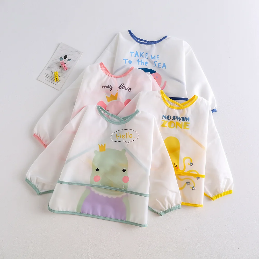 Babero bandana impermeable antisuciedad de bebé – Manga larga - imagen 4