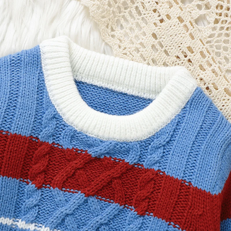Jersey bebé niño de punto cuello redondo manga larga casual - imagen 3