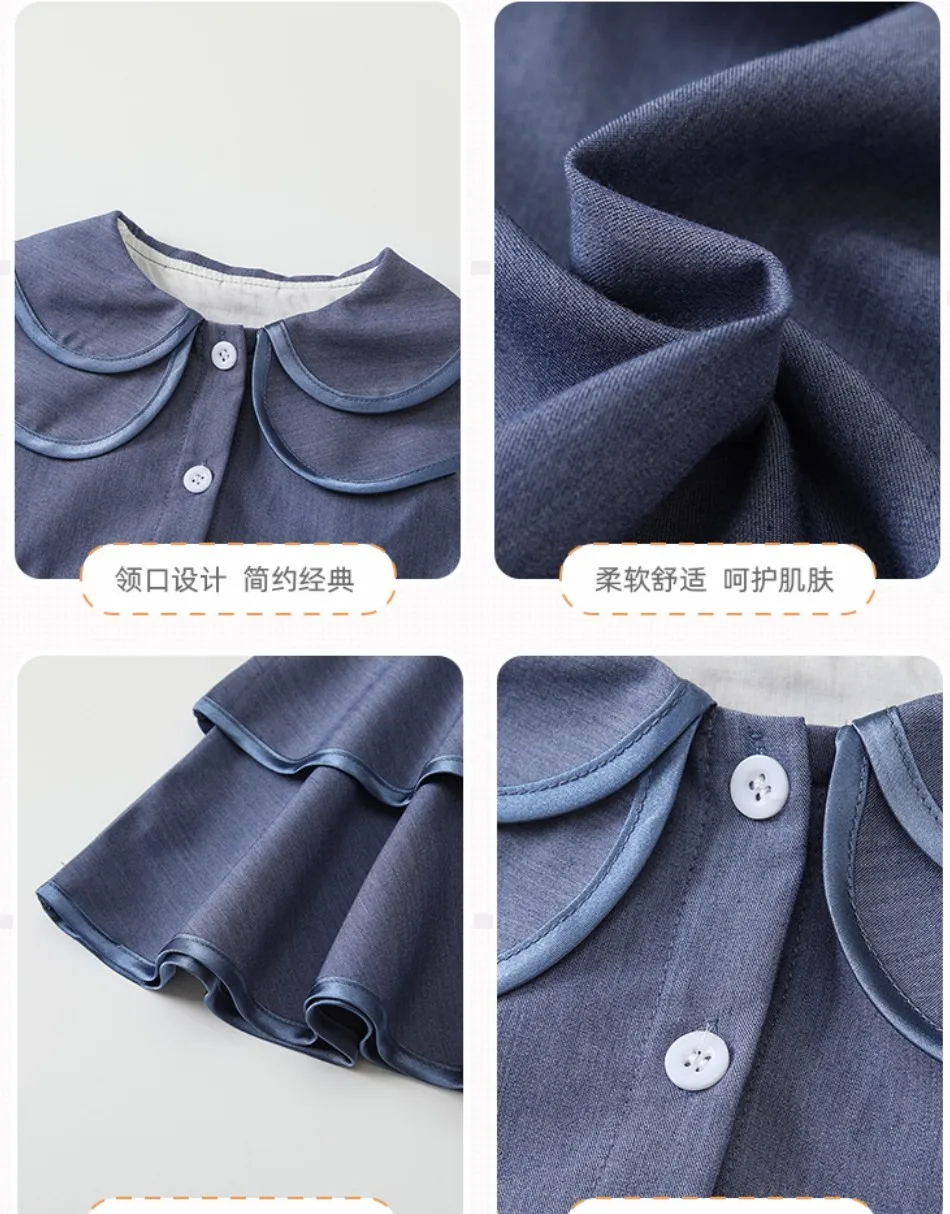Detalle del vestido vaquero de bebé