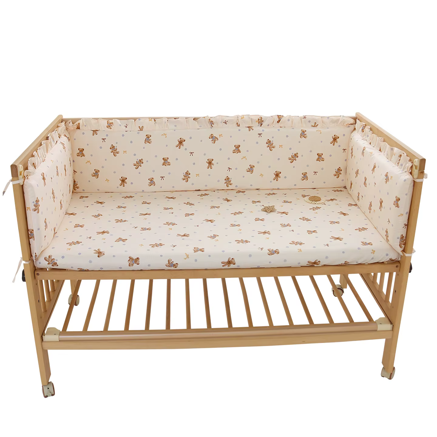 Juego de cama para bebé con parachoques encaje algodón lavable - imagen 5