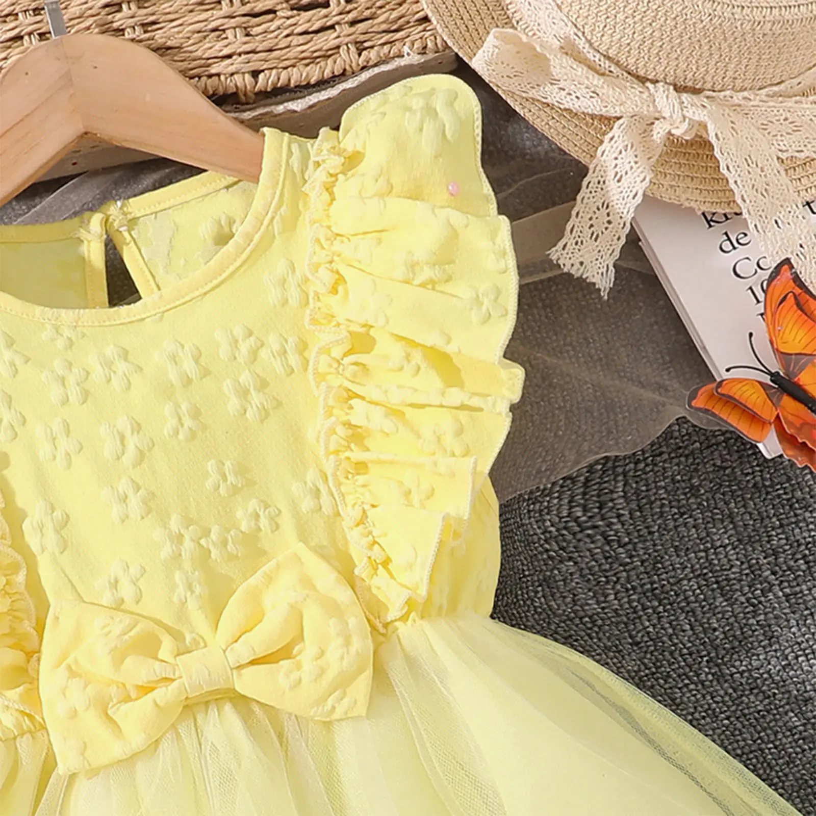 Vestido princesa niña floral sin mangas, tul con volantes - imagen 3