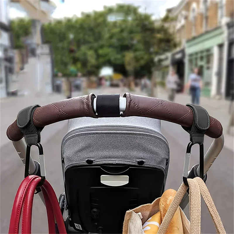 Ganchos ajustables para cochecito en piel PU – accesorios viaje niño - imagen 5