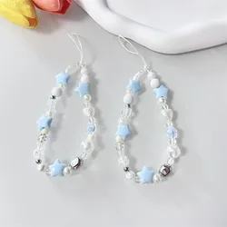 Cadena para teléfono con cordón de perlas estrella para niña
