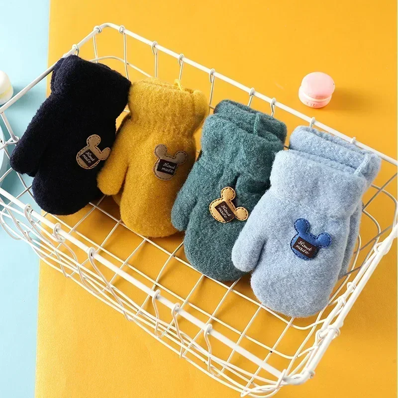 Manoplas de felpa Mohair para invierno – Bebés y niños