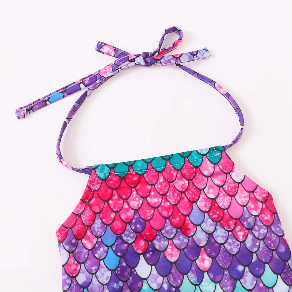 Bañador sirena infantil para bebé – Traje playero suave con diadema - imagen 3