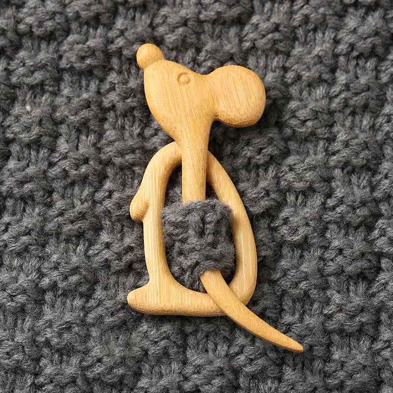 Broche de madera con diseño de animales para bebé y niño - imagen 3