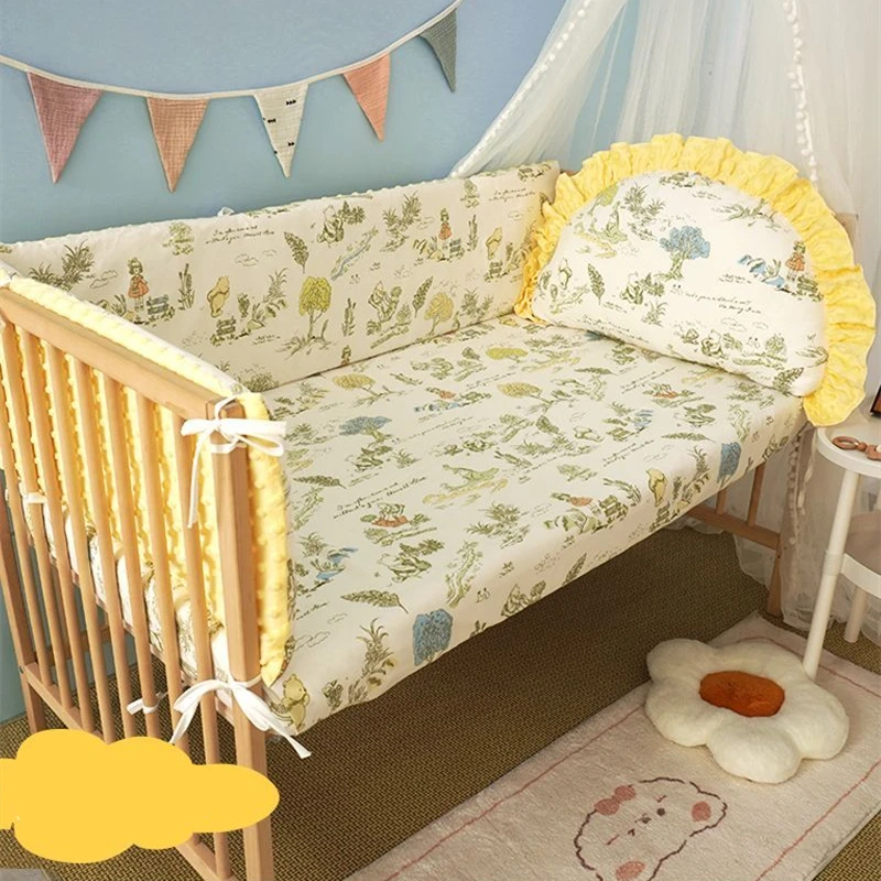 Parachoques de cuna de algodón transpirable – Lavable y reversible - imagen 5