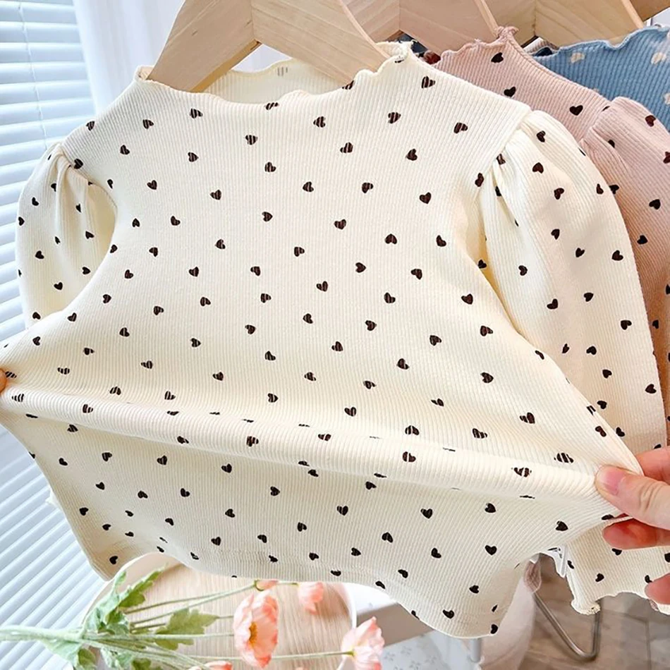 Camiseta manga larga para niña - Cuello alto de burbuja