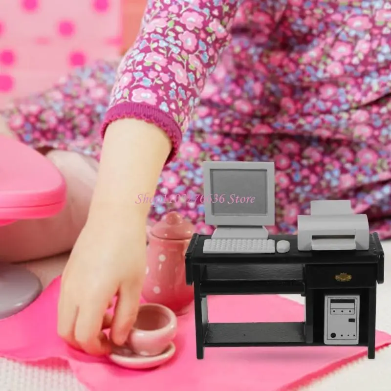 Escritorio de oficina en miniatura con cajones