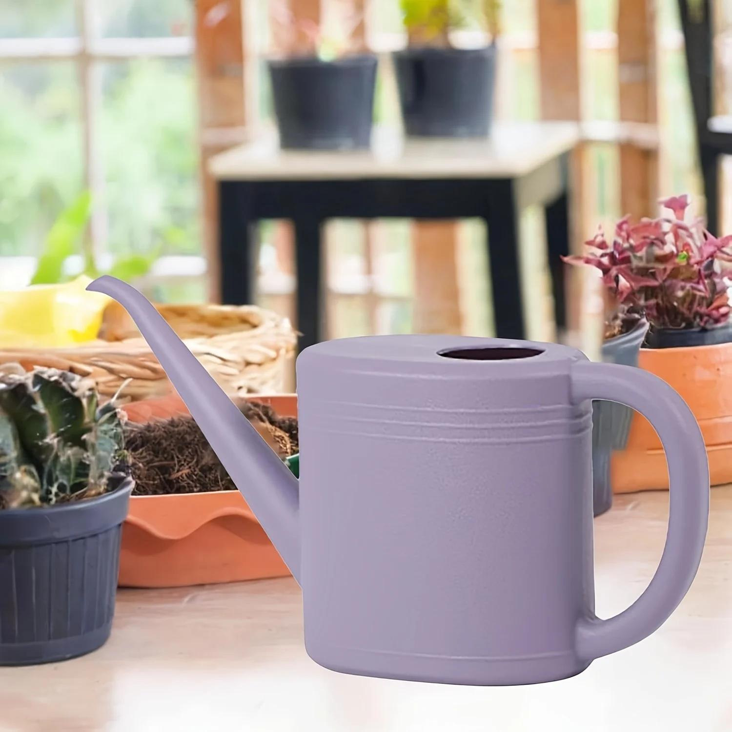 Regadera plástica rústica para plantas de interior, pieza única - imagen 2