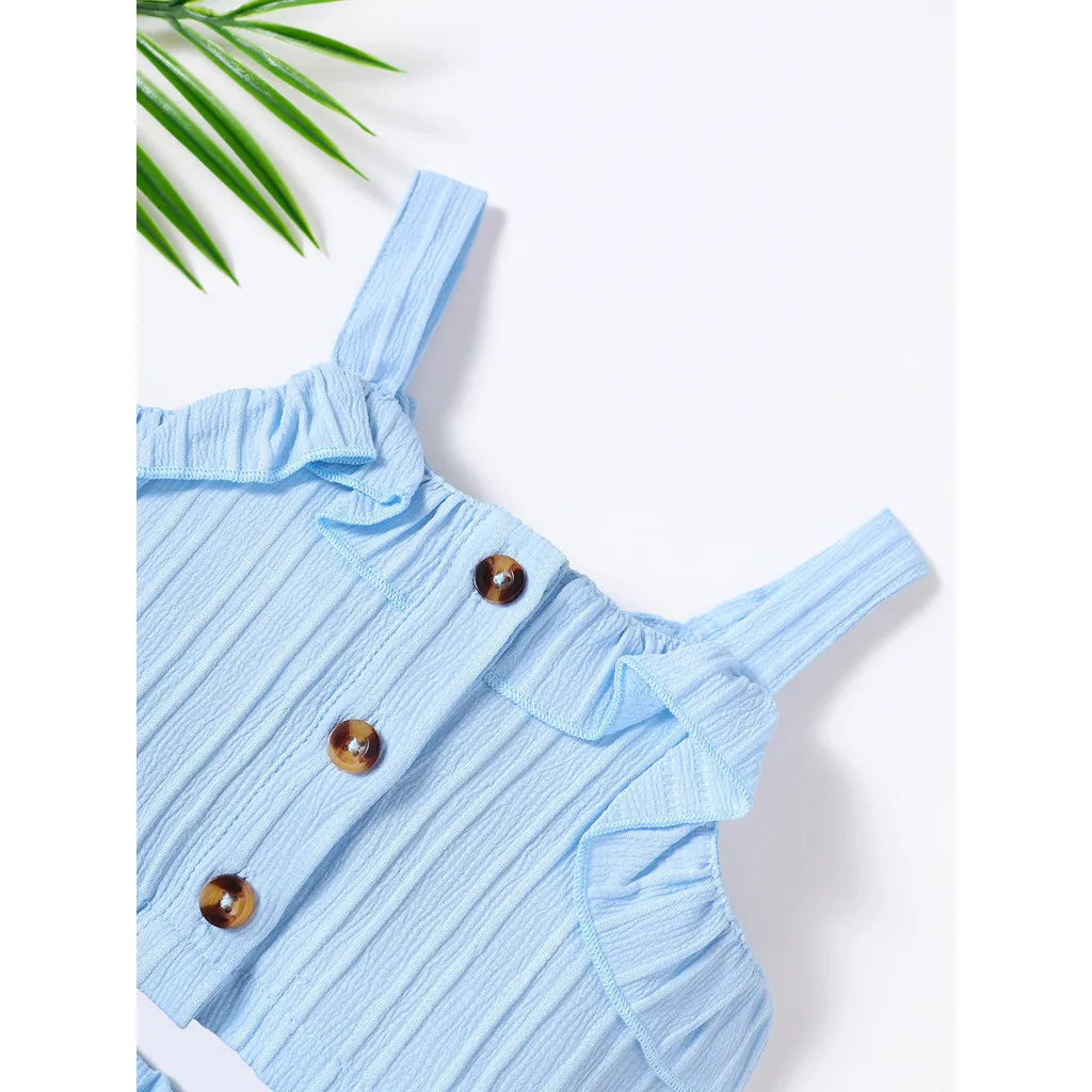 Conjunto de verano liso para niña: top sin mangas y pantalón corto - imagen 4