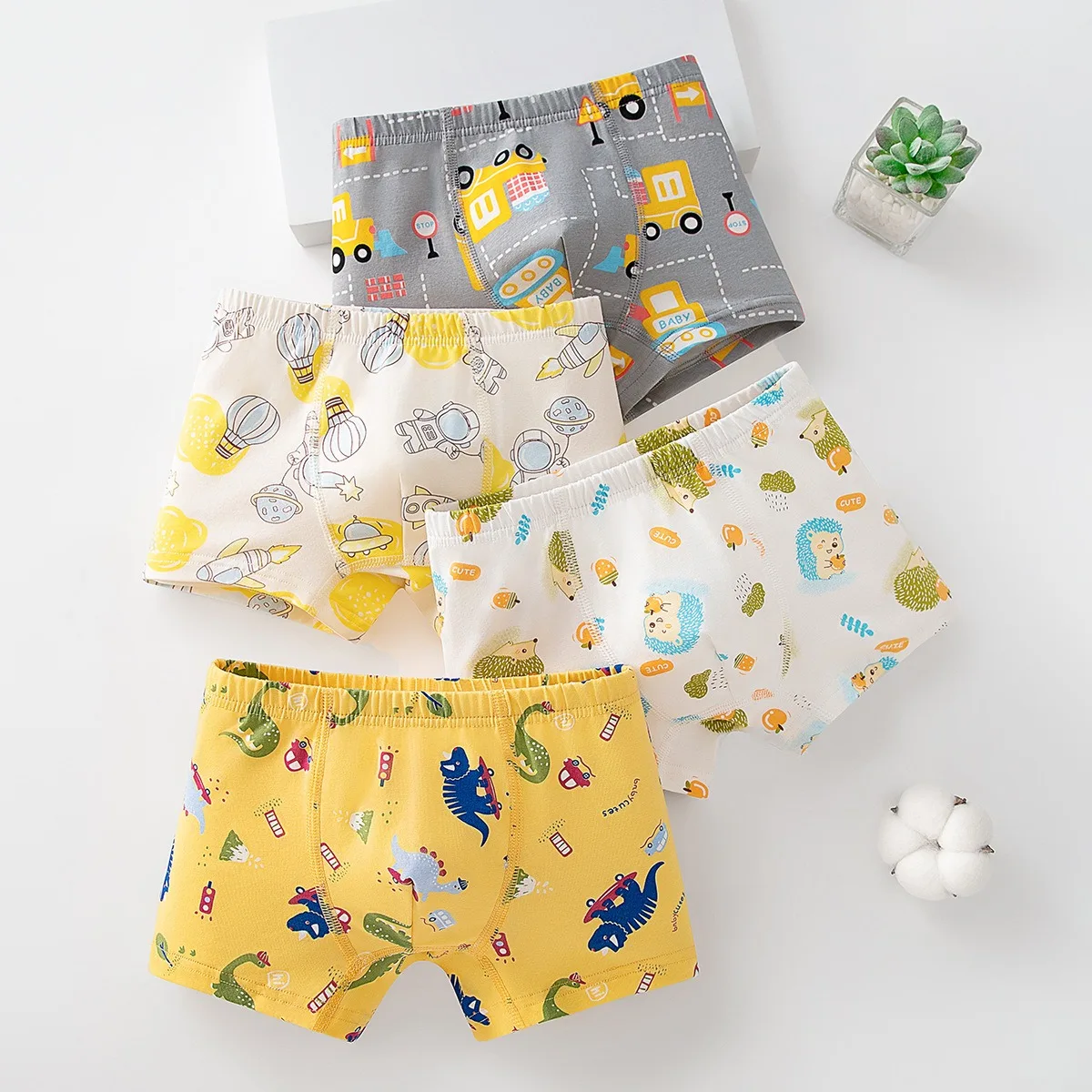 Calzoncillos boxer de algodón suave para niños, transpirables - imagen 5