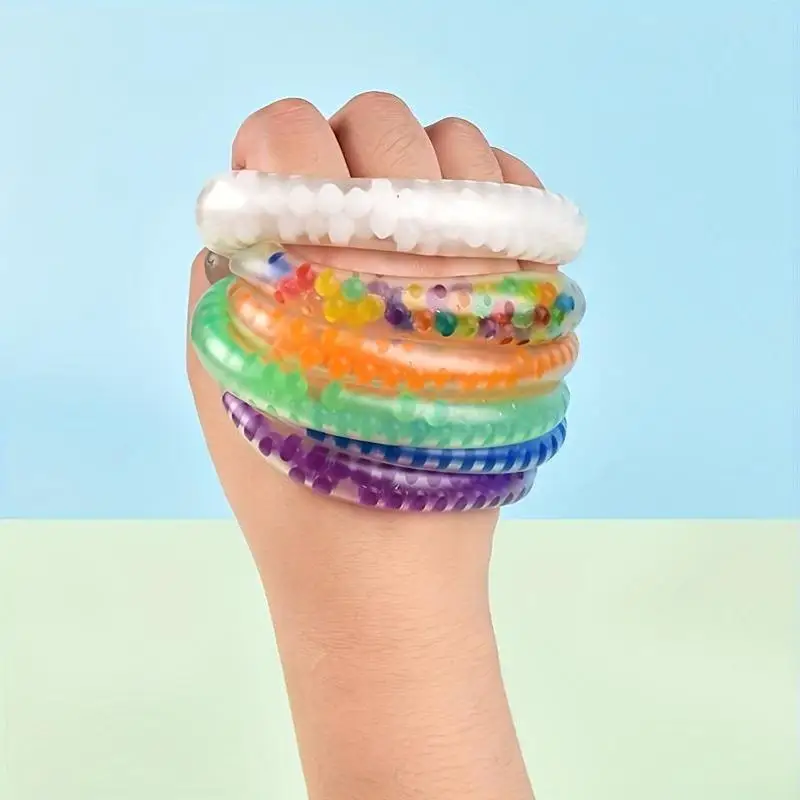Pulseras antiestrés para niños elásticas con cuentas coloridas - imagen 5