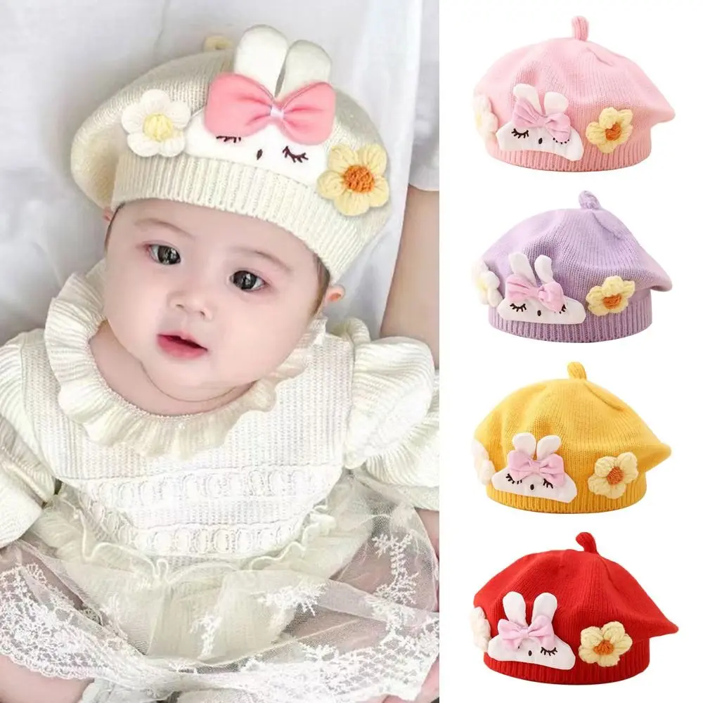 Gorro boina de flores cálido de invierno con orejeras para niña - imagen 5