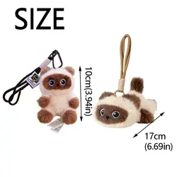 Llavero de peluche de gato suave con textura realista