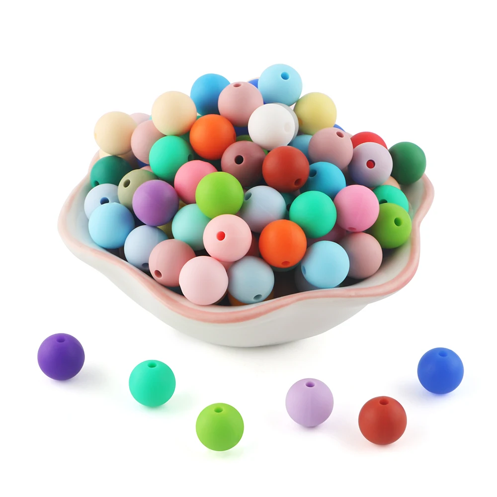 Cuentas redondas de silicona 12-15 mm para joyería casera - pulseras - imagen 2