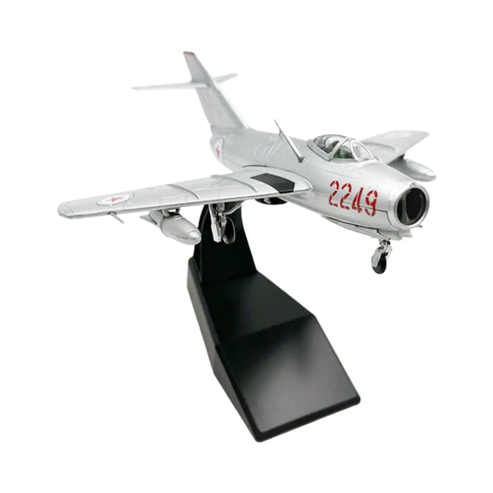 Maqueta de avión a escala con base metálica de exhibición