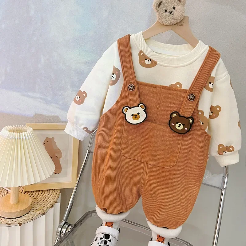 Conjunto sudadera con capucha y leggings de felpa para niña – Invierno - imagen 2