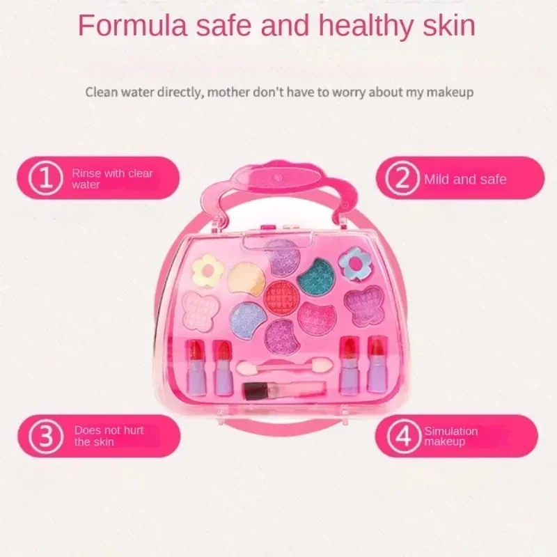 Detalle de los accesorios de maquillaje infantil y brochas incluidas