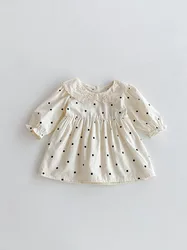 MILANCEL Vestido bebé niña otoño con lunares estilo princesa