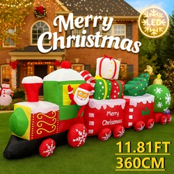 Tren de Navidad inflable con luces LED para decoración exterior