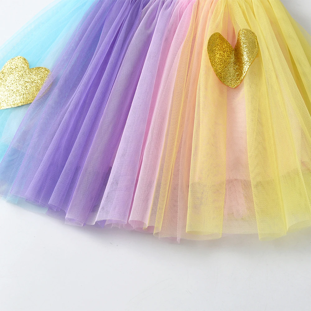 DXTON tutú infantil de tul estampado corazón para niñas - imagen 4