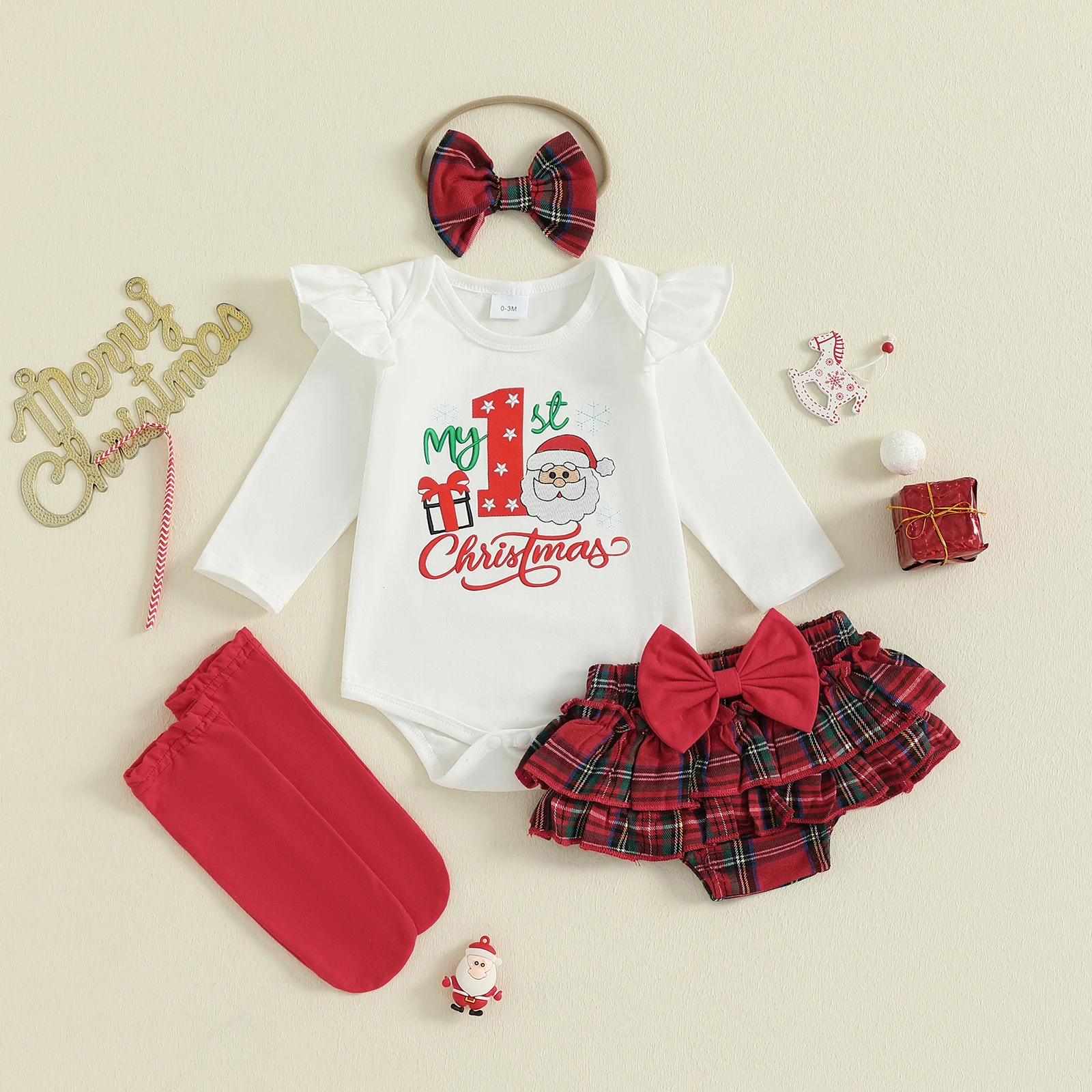 VISgogo conjunto Navidad niña con mameluco y accesorios - imagen 3