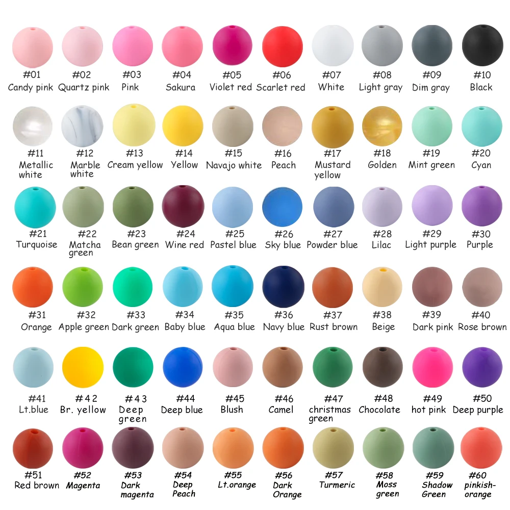 Cuentas de silicona redondas 12 mm para collares y pulseras DIY - imagen 5