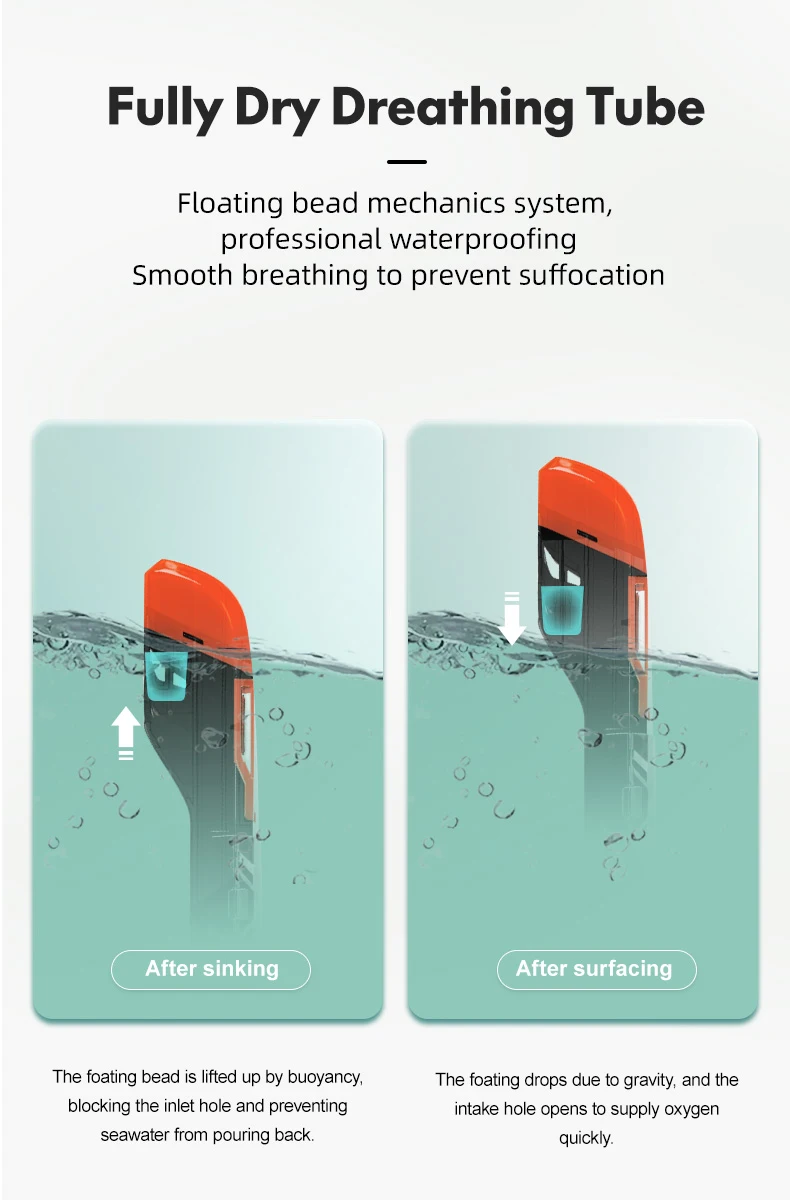 Tubo de snorkel extraíble con hebilla