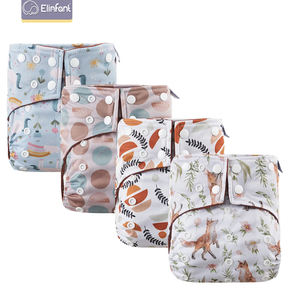 Elinfant pañal de tela ecológico estampado con interior impermeable