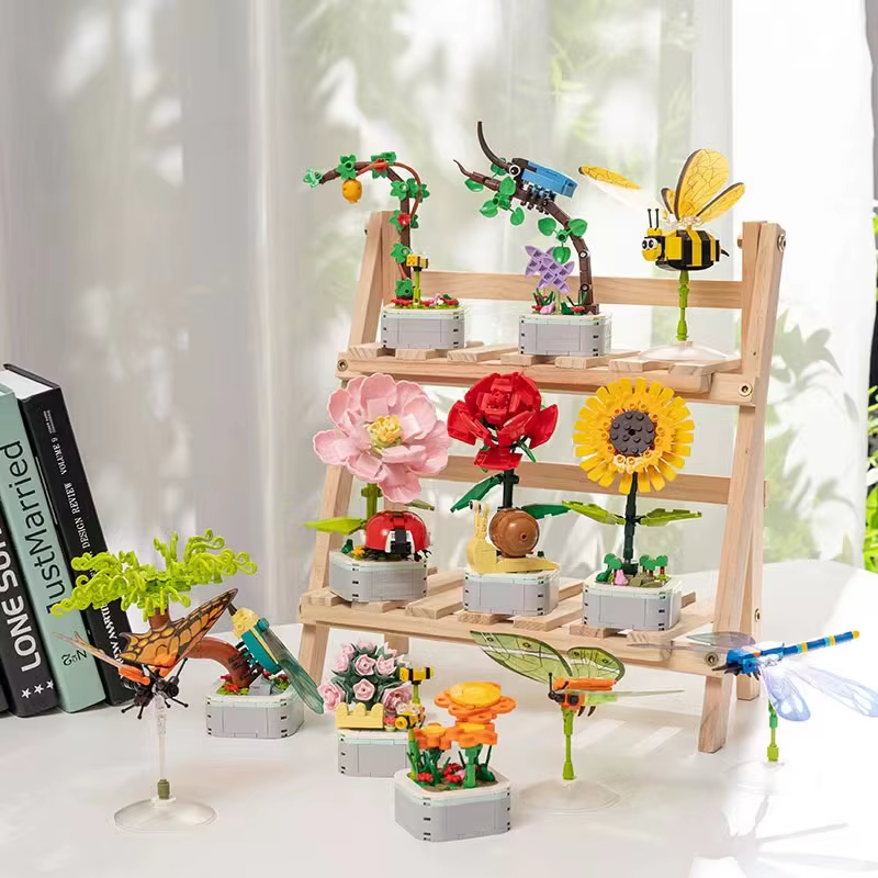 Bloques de construcción con insectos y flores para niños - imagen 4