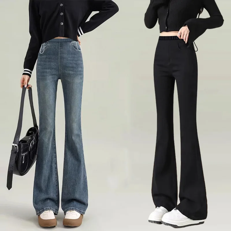 Pantalones vaqueros premamá con cordón elástico y sin soporte
