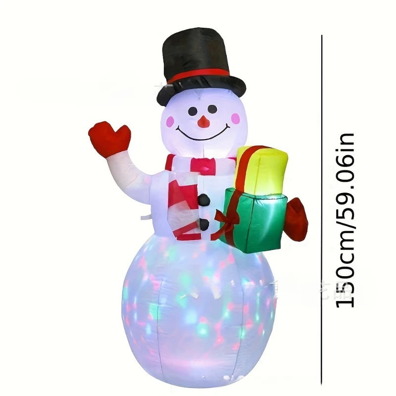 Muñeco de nieve inflable Navidad LED para jardín exterior - imagen 5