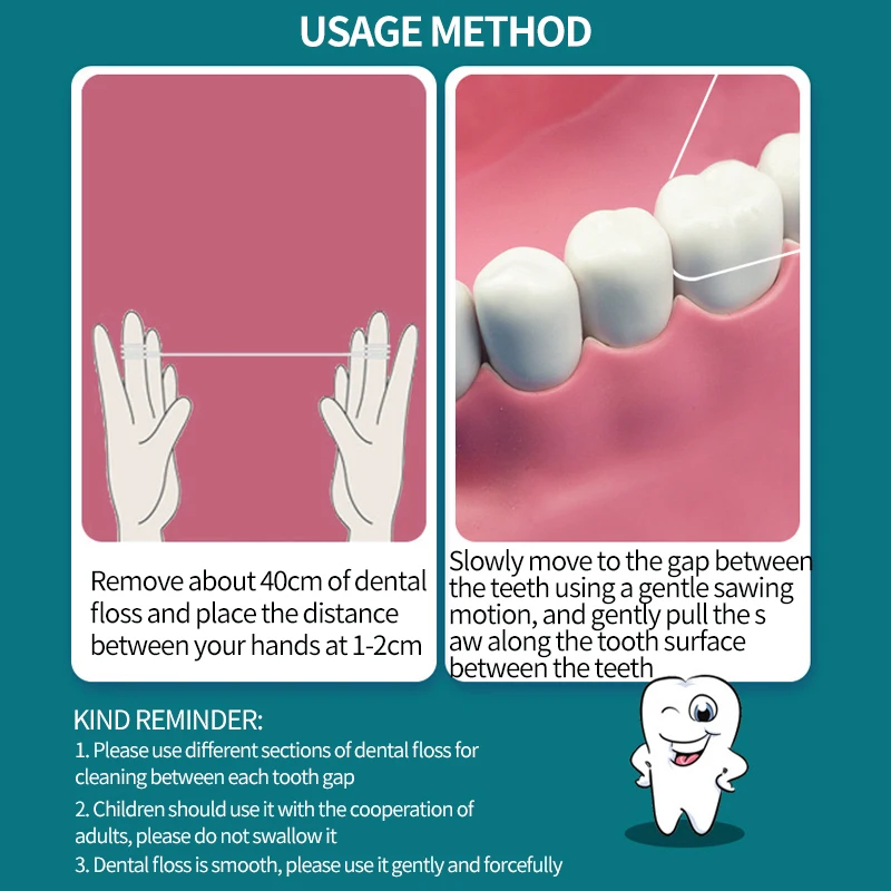 Hilo dental menta para el hogar – paquete desechable fino suave - imagen 5