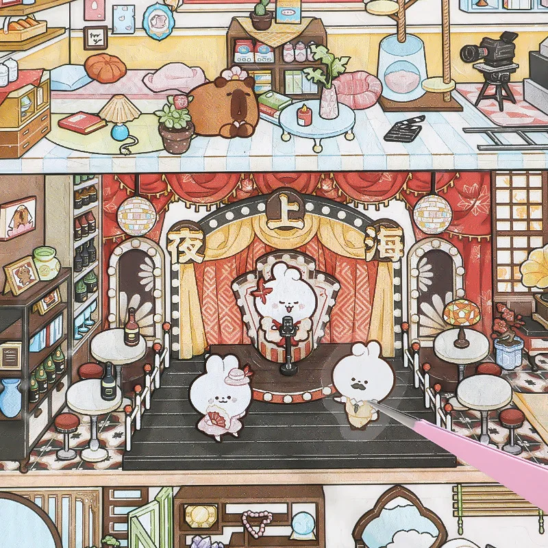 Pegatinas 2.5D para mascotas de escena cinematográfica, gran formato