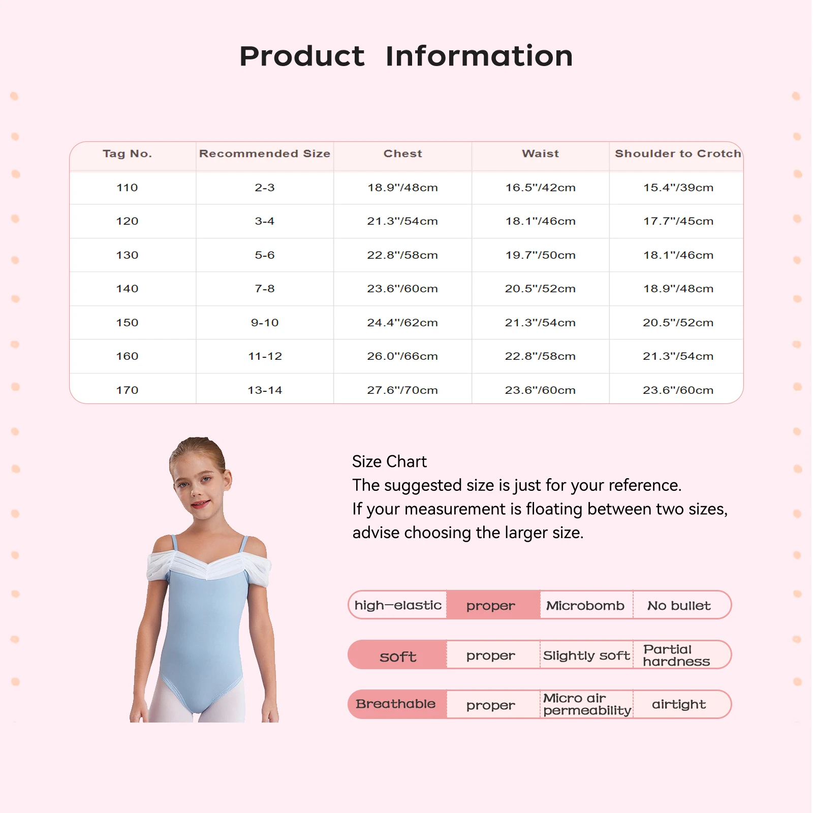 Leotardo ballet malla con espalda mariposa para niñas - imagen 4