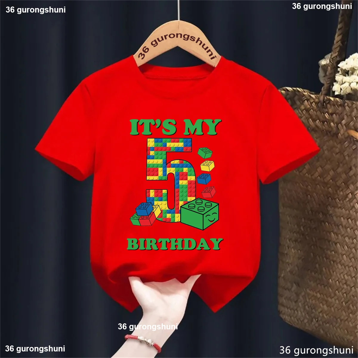 Camiseta de cumpleaños infantil negra y roja estampada - imagen 3