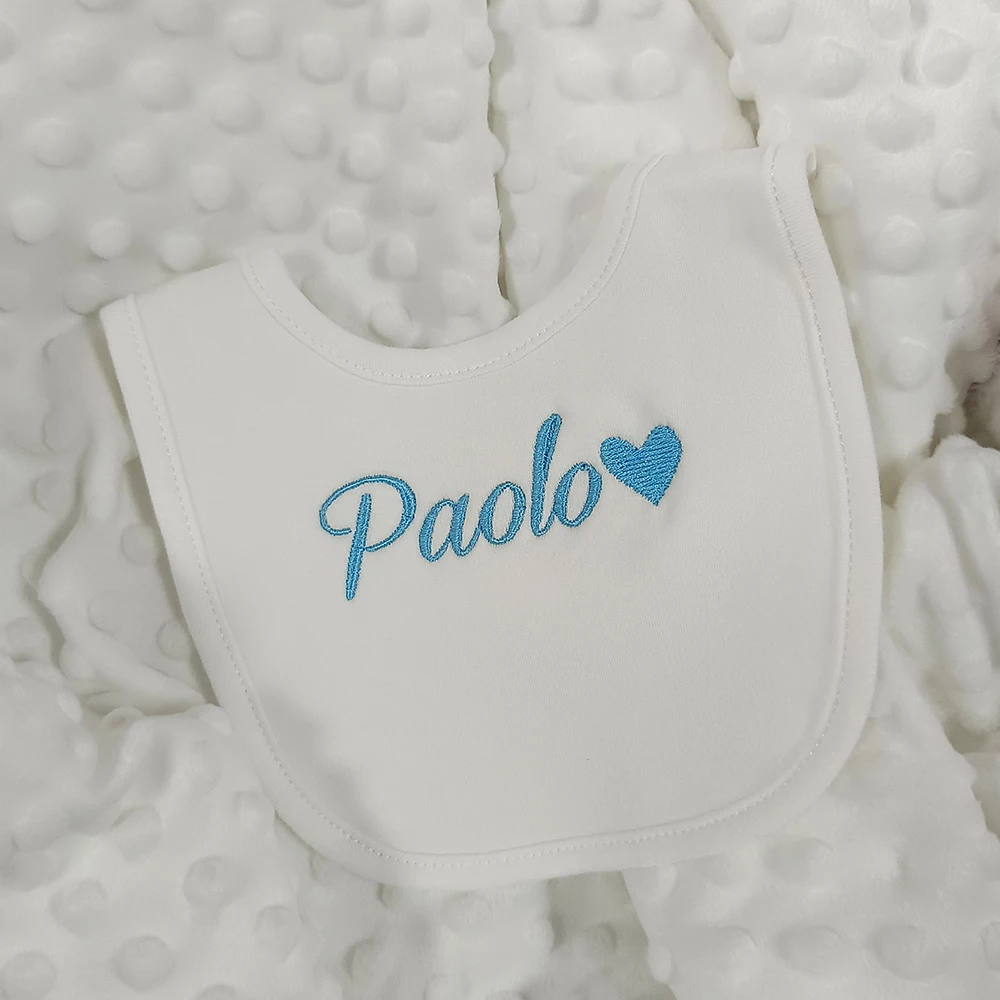 Babero personalizado con nombre en algodón - Regalo para bebé - imagen 2